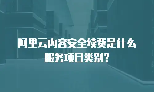 阿里云内容安全续费是什么服务项目类别？