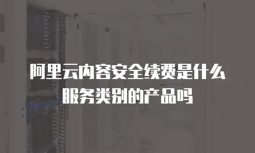 阿里云内容安全续费是什么服务类别的产品吗