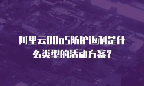 阿里云DDoS防护返利是什么类型的活动方案？