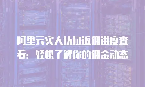阿里云实人认证返佣进度查看：轻松了解你的佣金动态