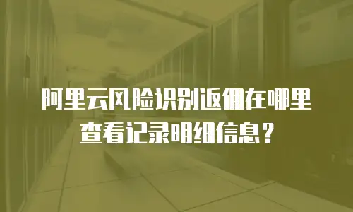 阿里云风险识别返佣在哪里查看记录明细信息？