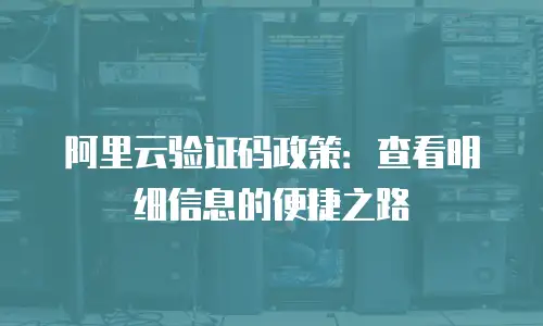 阿里云验证码政策：查看明细信息的便捷之路