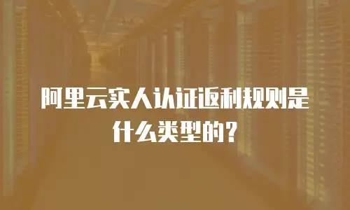 阿里云实人认证返利规则是什么类型的？