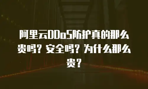 阿里云DDoS防护真的那么贵吗？安全吗？为什么那么贵？
