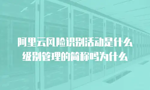 阿里云风险识别活动是什么级别管理的简称吗为什么
