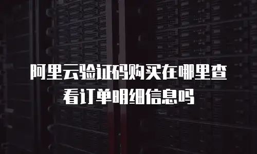阿里云验证码购买在哪里查看订单明细信息吗