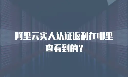 阿里云实人认证返利在哪里查看到的？