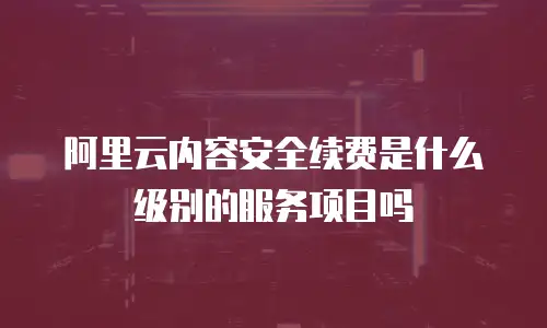 阿里云内容安全续费是什么级别的服务项目吗