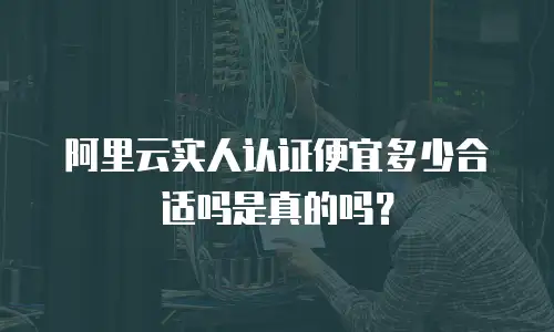 阿里云实人认证便宜多少合适吗是真的吗？