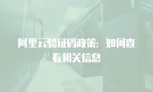 阿里云验证码政策：如何查看相关信息