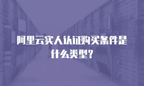 阿里云实人认证购买条件是什么类型？