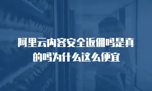 阿里云内容安全返佣吗是真的吗为什么这么便宜