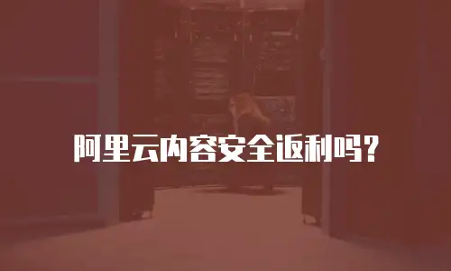 阿里云内容安全返利吗？