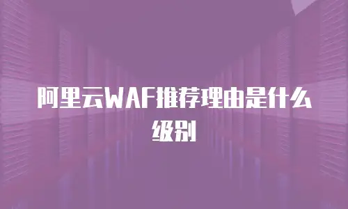 阿里云WAF推荐理由是什么级别