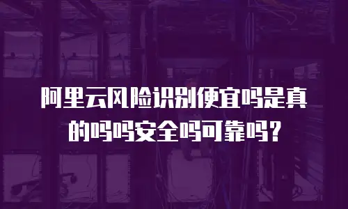 阿里云风险识别便宜吗是真的吗吗安全吗可靠吗？