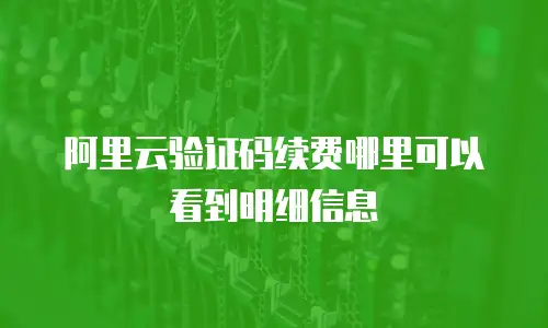 阿里云验证码续费哪里可以看到明细信息