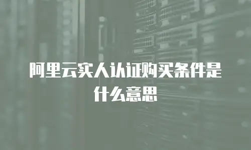 阿里云实人认证购买条件是什么意思