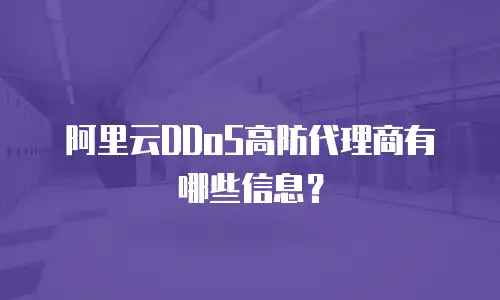 阿里云DDoS高防代理商有哪些信息？