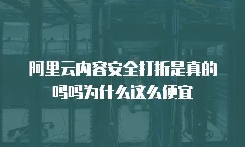 阿里云内容安全打折是真的吗吗为什么这么便宜