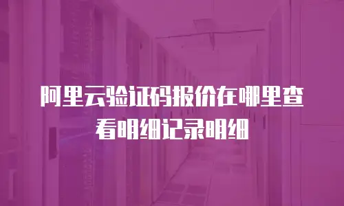 阿里云验证码报价在哪里查看明细记录明细