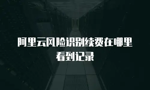 阿里云风险识别续费在哪里看到记录