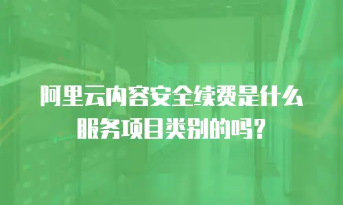 阿里云内容安全续费是什么服务项目类别的吗？
