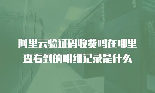阿里云验证码收费吗在哪里查看到的明细记录是什么