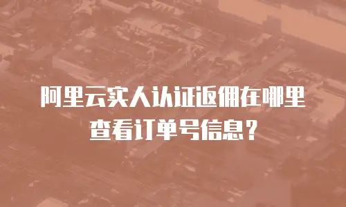 阿里云实人认证返佣在哪里查看订单号信息？