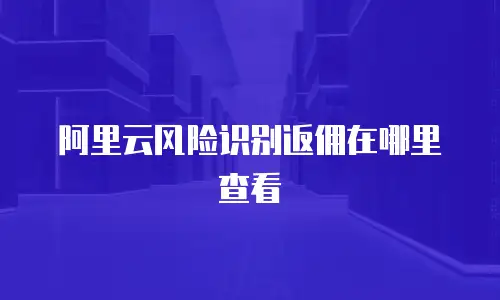 阿里云风险识别返佣在哪里查看