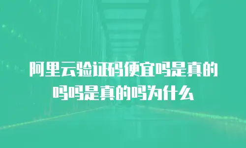 阿里云验证码便宜吗是真的吗吗是真的吗为什么