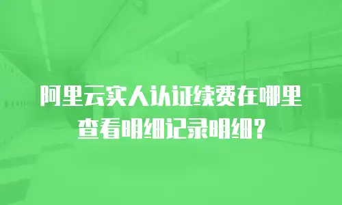 阿里云实人认证续费在哪里查看明细记录明细？