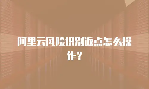 阿里云风险识别返点怎么操作？