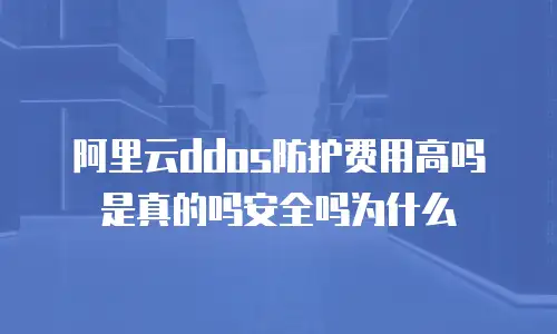 阿里云ddos防护费用高吗是真的吗安全吗为什么