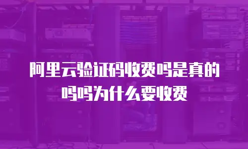 阿里云验证码收费吗是真的吗吗为什么要收费
