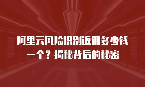 阿里云风险识别返佣多少钱一个？揭秘背后的秘密