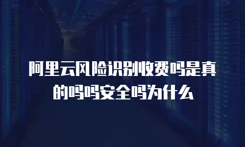 阿里云风险识别收费吗是真的吗吗安全吗为什么