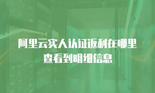 阿里云实人认证返利在哪里查看到明细信息