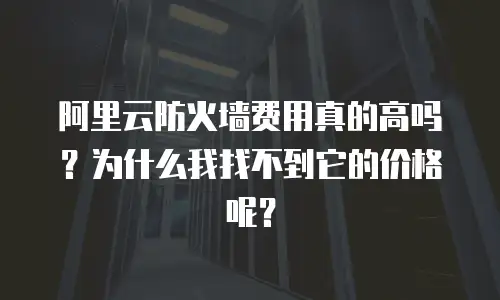 阿里云防火墙费用真的高吗？为什么我找不到它的价格呢？