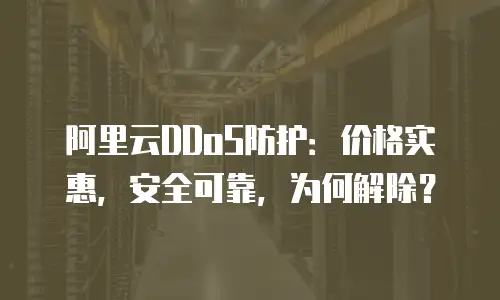 阿里云DDoS防护：价格实惠，安全可靠，为何解除？