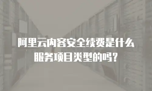 阿里云内容安全续费是什么服务项目类型的吗？
