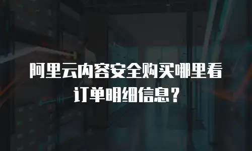 阿里云内容安全购买哪里看订单明细信息？