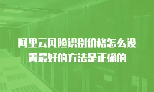 阿里云风险识别价格怎么设置最好的方法是正确的