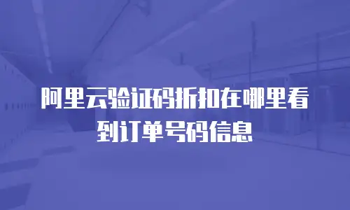 阿里云验证码折扣在哪里看到订单号码信息