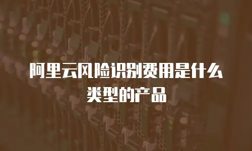 阿里云风险识别费用是什么类型的产品
