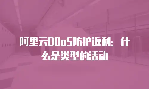 阿里云DDoS防护返利：什么是类型的活动