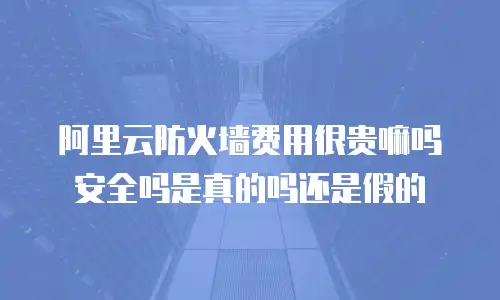 阿里云防火墙费用很贵嘛吗安全吗是真的吗还是假的