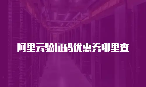 阿里云验证码优惠券哪里查