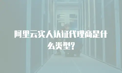 阿里云实人认证代理商是什么类型?