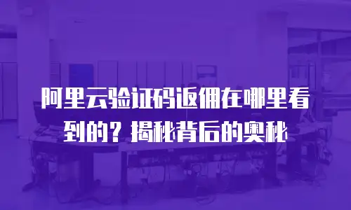 阿里云验证码返佣在哪里看到的？揭秘背后的奥秘