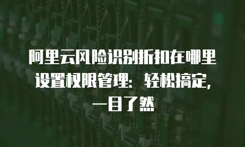 阿里云风险识别折扣在哪里设置权限管理：轻松搞定，一目了然
